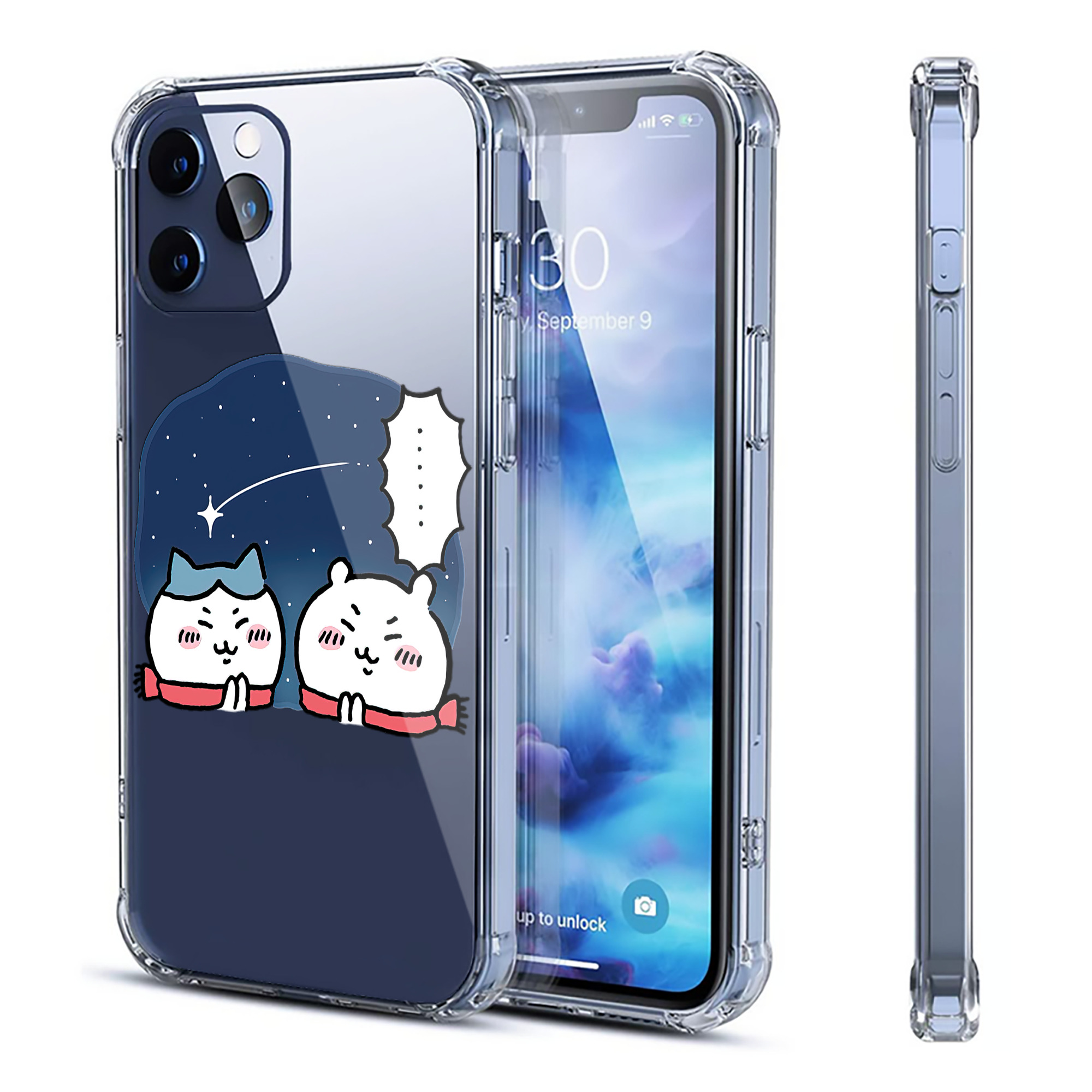 （画像用） ちいかわ ハチワレ Chii-kawa hachiware 【iPhone 12シリーズ対応】透明スマホケース（クリアソフトケース）